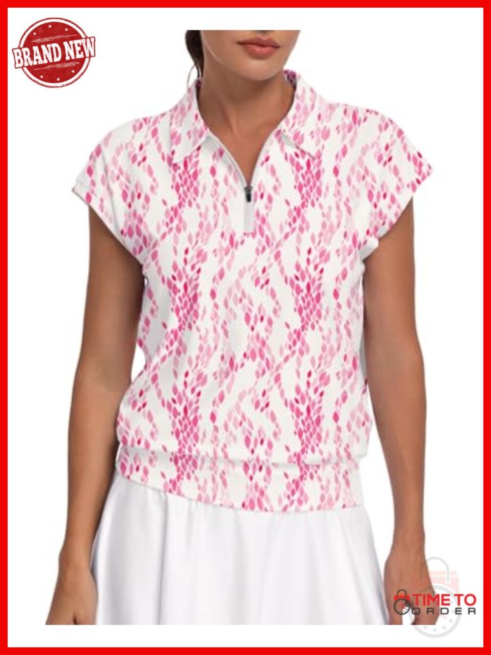 Womens Cap Sleeve Polo Golf Tennis Top UPF 50+ Moisture Wicking Short Sleeve